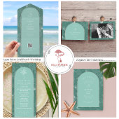 Seashell Palm Aqua Beach Weddenschap QR RSVP All In One Uitnodiging