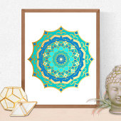 Blauwgroen Mandala Energy Healer Yoga Reiki Spa Visitekaartje