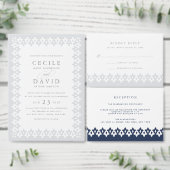 Arabesque RSVP-kaart | Zilver Pearl RSVP Kaartje (Personaliseer de collectie van deze zelfstandige maker.)