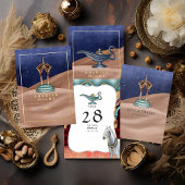 Paarse en goudolievierde Arabische bruiloft Folie Uitnodiging