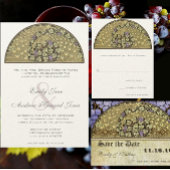 Art Nouveau  Peacock Table Number Card Briefkaart