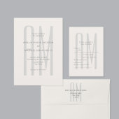 Architectural Monogram Minimal All-in-One Wedding All In One Uitnodiging