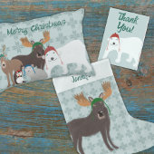 Puffin in Winter Pet Gepersonaliseerd Grote Kerstsok