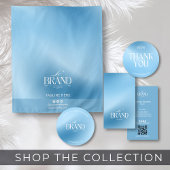 Elegant Cool Icy Blue Smooth Gradient QR Code Logo Visitekaartje