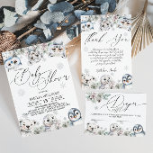 Baby shower voor winterbloemige pooldieren kaart