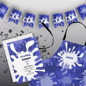 Abstracte blauwe schotterschilderdag afspelen bedankdoosjes