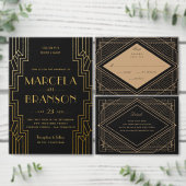 Art Deco Zwart-wit Retouradreslabel Ronde Sticker (Personaliseer de collectie van deze zelfstandige maker.)