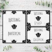 Zwart-wit Art Deco RSVP bruiloft Kaart (Personaliseer de collectie van deze zelfstandige maker.)