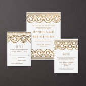 Gold Art Deco Fan Gatsby Wedding Table Runner Korte Tafelloper (Personaliseer de collectie van deze zelfstandige maker.)