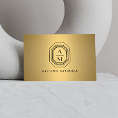 Art Deco Gestapeld monogram Logo goud/wit Raamsticker