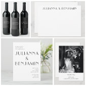 Minimalistisch Elegant White Sjabloon Art Deco Wed