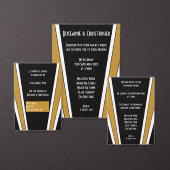 Art Deco Ontwerp Zwart en Goud bruiloft Kaart (Personaliseer de collectie van deze zelfstandige maker.)