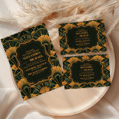 Art Deco bruiloft diamant goud en groen Kaart