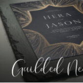 Art Nouveau faux Gold Wedding Save the Date Card Briefkaart