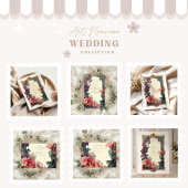 Art Nouveau Barok Border Bloemen Huwelijk Save The Date