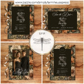 Art Nouveau Brown William Morris Floral Wedding Save The Date