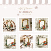 Art Nouveau Daisy Gerbera Floral Lijst bruiloft Save The Date