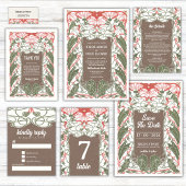 Art Nouveau Floral Elegance 2 Bruiloftsdetails Informatiekaartje