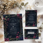 Art Nouveau Floral Halloween bruiloft Bedankkaart