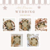 Art Nouveau Gouden Botanische Boog Huwelijk RSVP Kaartje