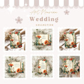 Art Nouveau Sinaasappel Bloemen Huwelijk Kaart