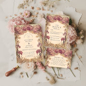 Art Nouveau Orchid Wedding Kaart