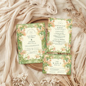 Art Nouveau Roze Sweet Pea Wedding Save The Date