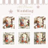 Art Nouveau Sunset Bloemen Huwelijk Bedankkaart