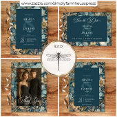 Art Nouveau Blauwgroen William Morris Floral Weddi Save The Date