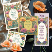 Art Nouveau Floral Save the Date Photo Kaart