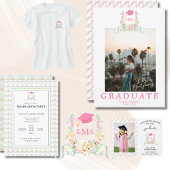 Artiest Monogram Uitnodiging voor afstudeerfeest