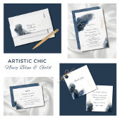 Artistieke Chinese marineblauw Splashes Gold Dust  Gastenboek