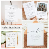 Klassiek Elege Schrift Save the Date Kaart