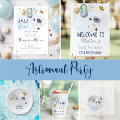 Astronaut Blue Gold Buitenspace Birthday Welkom Poster