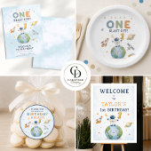 Ruimtevaarder raket lancering ronde sticker