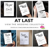 Black White Elegant Typography at Last Wedding All In One Uitnodiging