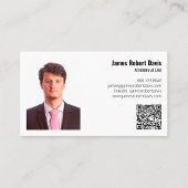 Moderne Minimalistische Jurist Foto & QR Code Vert Visitekaartje
