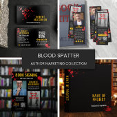 Auteur van bloedspatter-crimethrillers visitekaartje