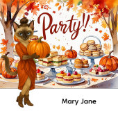 Herfst Vriendschapsfeest voor kattenliefhebbers Sparkling Wijnetiket