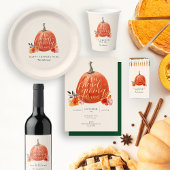 Herfst Herfst Thanksgiving Sinaasappel Pompoen Ronde Sticker