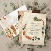 herfst waterverf gebladerte monogram bruiloft vierkante sticker (Personaliseer deze collectie van deze onafhankelijke maker. Test)