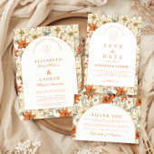 Autumn Floral Arch Wedding RSVP Kaartje
