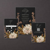Herfst Bloemen Zwart Waterverf Herfst Bruiloft Menu (Personaliseer de collectie van deze zelfstandige maker.)