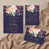 Herfst Bloem Roze Goud Getuige Wijn Etiket (Personaliseer de collectie van deze zelfstandige maker.)