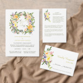 Herfst Bloemenkrans Monogram Bruiloft Menu (Personaliseer de collectie van deze zelfstandige maker.)