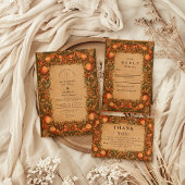 granaatappel Art Nouveau bruiloft Save The Date