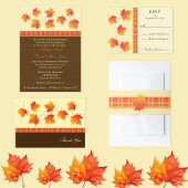 Autumn Maple Leaves Wedding Bedankkaart