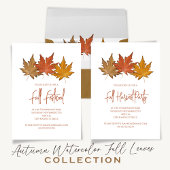 Elegant Red Autumn Fall Leaves Classic Harvest Kaart