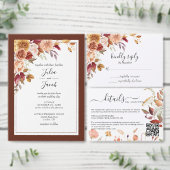 Elegant Autumn Waterverf Floral Wedding Handwaaier (Personaliseer de collectie van deze zelfstandige maker.)