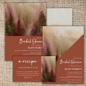 Autumn Forest Waterverf Recept voor de bruid Informatiekaartje